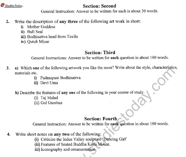 CBSE Class 11 Painting Sample Paper Set D Solved